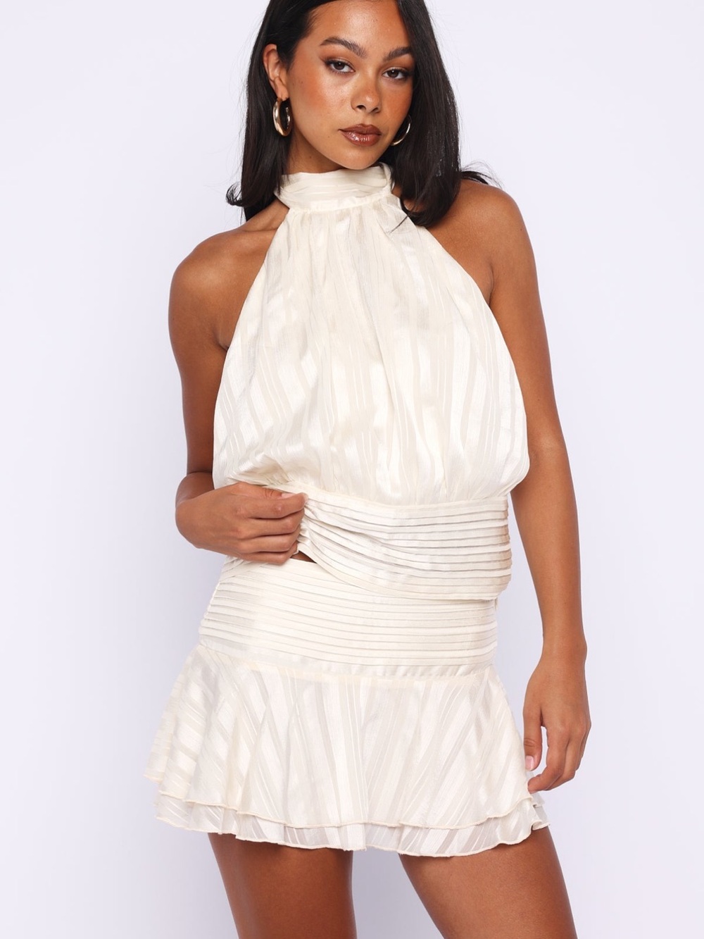 White fox skirt set. Small. Worn once. Perfect condition